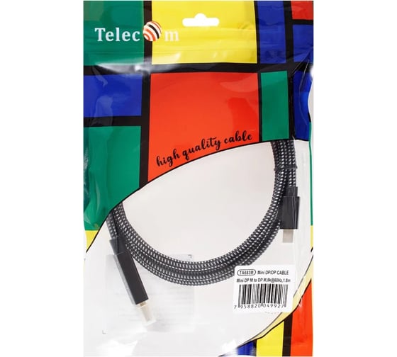 Кабель Telecom 1.4v mini displayport m - displayport m 1.8m 4k 120hz 8k 60hz TA683M-1.8M