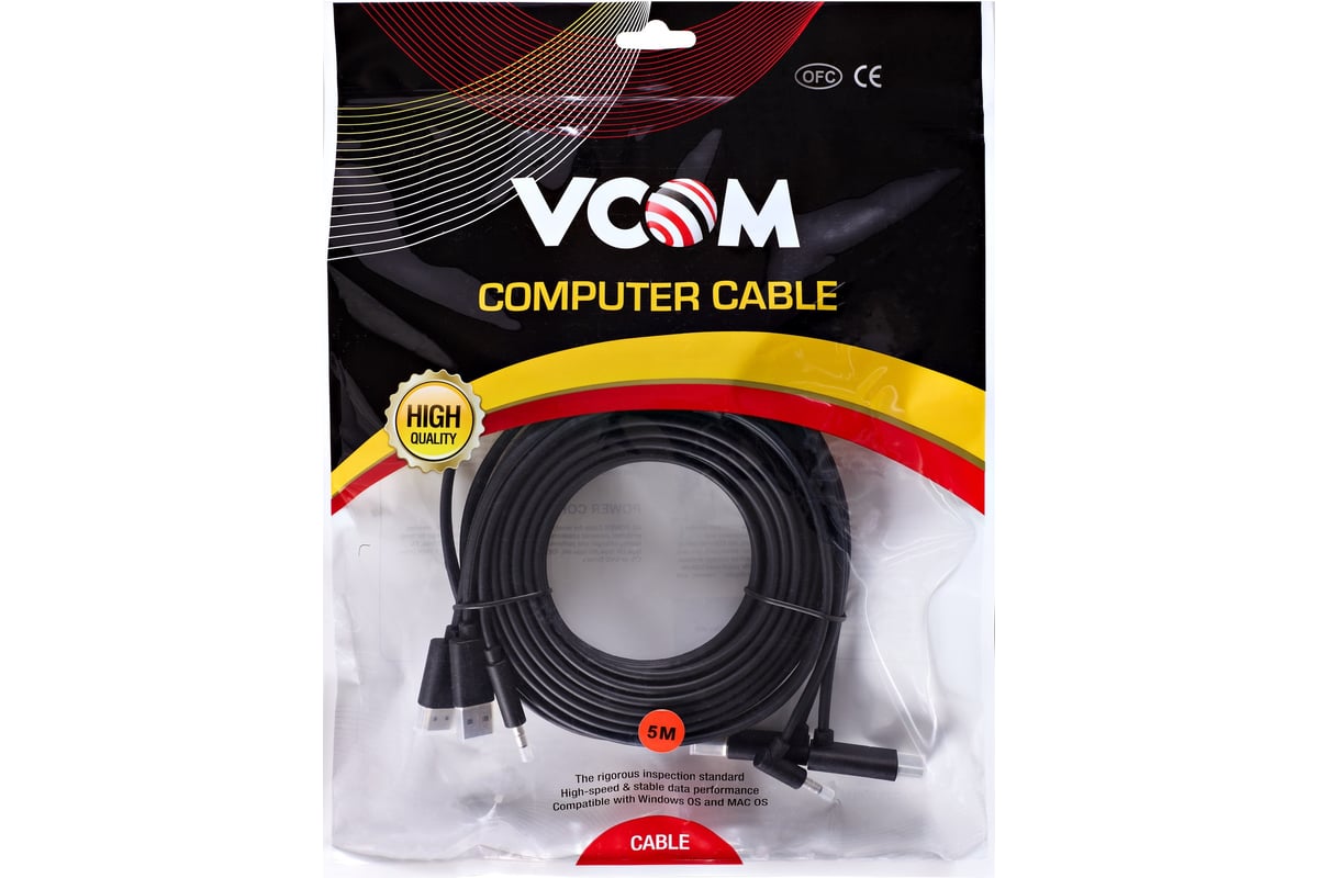Кабель VCOM vr 3 parallel для htc vive hdmi 4k 30hz 5m cu416-5m CU416-5 ...