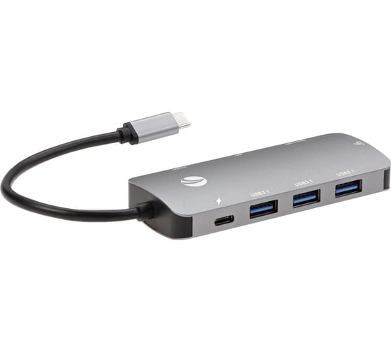 Кабель-адаптер VCOM usb 3.1 type cm - hdmi 4k 60hz и 3хusb 3.1 и rj45 и tf и sd и pd CU4641 1