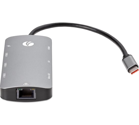 Кабель-адаптер VCOM usb 3.1 type cm - hdmi 4k 60hz и 3хusb 3.1 и rj45 и tf и sd и pd CU4641