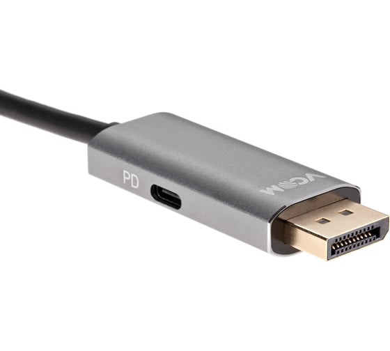 Кабель-адаптер VCOM usb type cm - displayport m 1.4v 8k 60hz pd 100w 1.8m alum shell CU480MCPD-1.8M