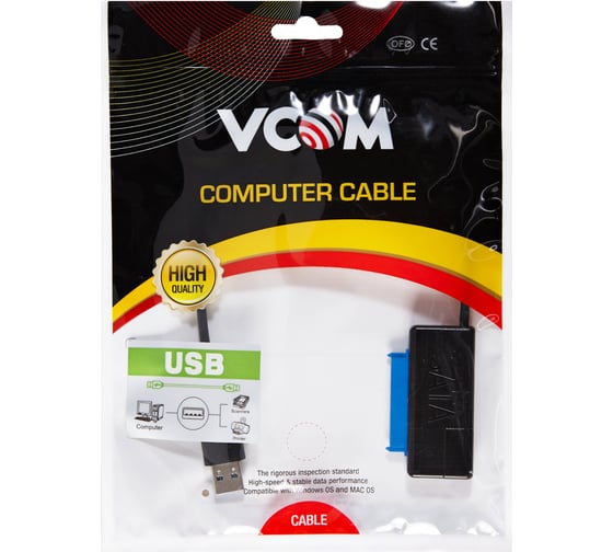 Кабель-адаптер VCOM usb 3.0 - sata iii 2.5/3,5" и ssd правый угол CU817A