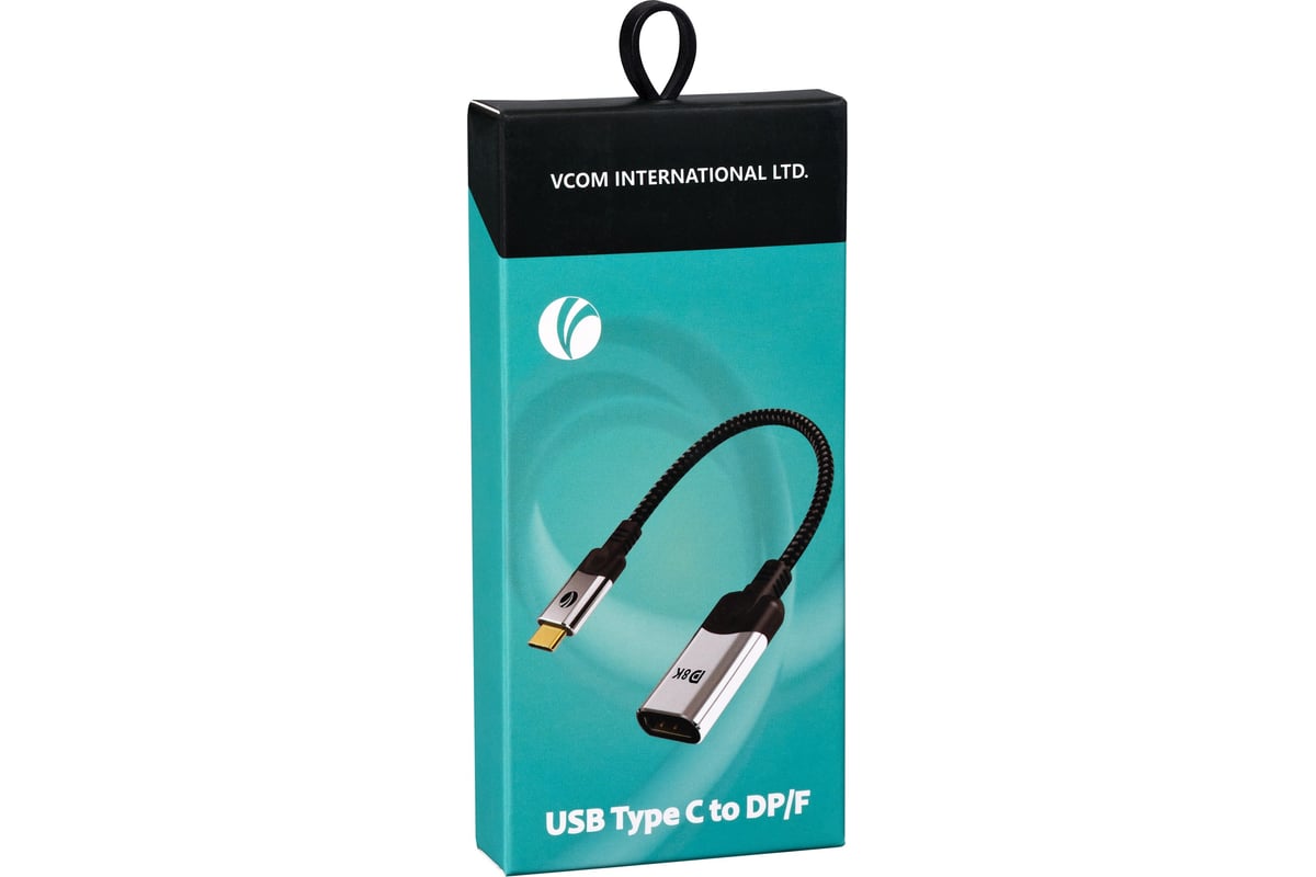 Aдаптер VCOM usb 3.1 type cm - displayport af 8k 60hz 0.15m alum CU422MV-8K