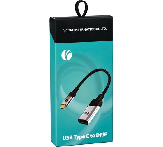 Aдаптер VCOM usb 3.1 type cm - displayport af 8k 60hz 0.15m alum CU422MV-8K