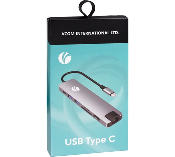 Aдаптер VCOM type cm - hdmi af 4k 30hz и usb 3.0 и usb 2.0 и rj45 и tf и cd и pd alum shell CU4351