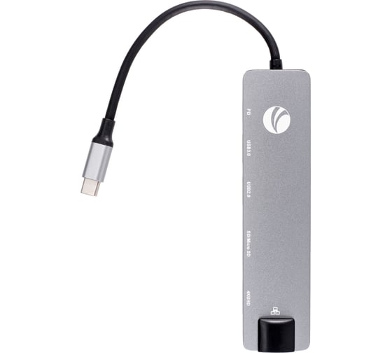 Aдаптер VCOM type cm - hdmi af 4k 30hz и usb 3.0 и usb 2.0 и rj45 и tf и cd и pd alum shell CU4351