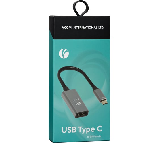 Aдаптер VCOM usb type cm - displayport f 1.4v 8k 60hz alum shell CU480M