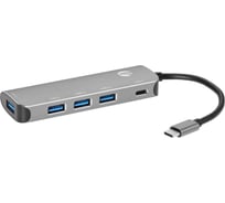 Aдаптер VCOM концентратор type c - 4 port usb 3.0 hub и pd alum shell CU4383