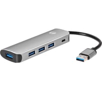Aдаптер VCOM концентратор usb 3.1 type a - 4 usb 3.0 alum shell hub и pd CU4383A