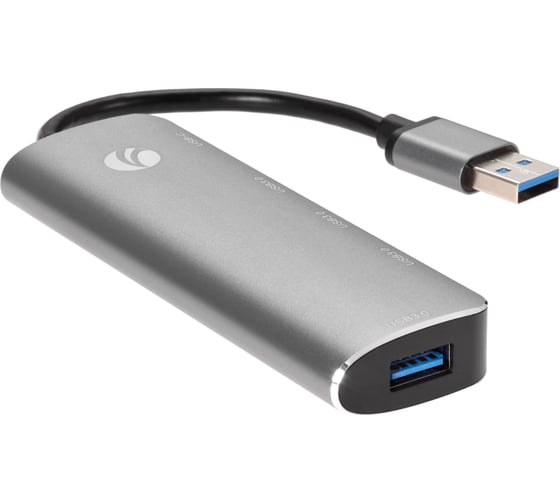 Aдаптер VCOM концентратор usb 3.1 type a - 4 usb 3.0 alum shell hub и pd CU4383A