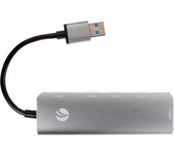 Aдаптер VCOM концентратор usb 3.1 type a - 4 usb 3.0 alum shell hub и pd CU4383A