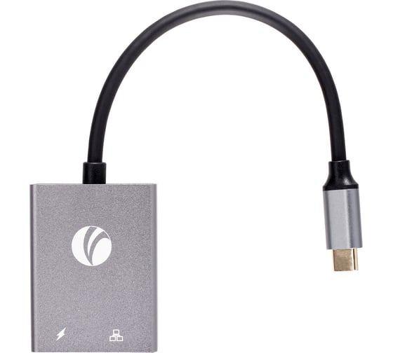 Aдаптер VCOM type c - rj45 и pd 100вт allum shell CU4591