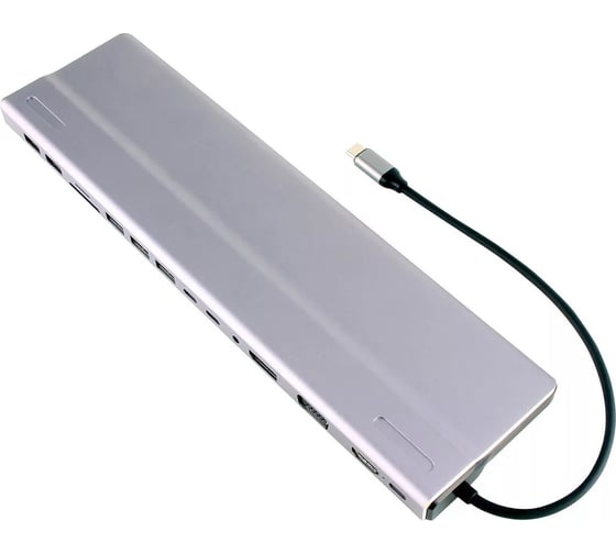 Aдаптер VCOM type c - 3хusb 3.0 и 2хusb 2.0 и vga и rj45 и sd и tf и aud и hdmi и displayport и 2хusb 3.1 data и pd CU4703