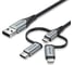 Кабель 3 в 1 VENTION USB 2.0 AM/ Micro-B, USB-C, Lightning M - 1м. Черный CQJHF 1
