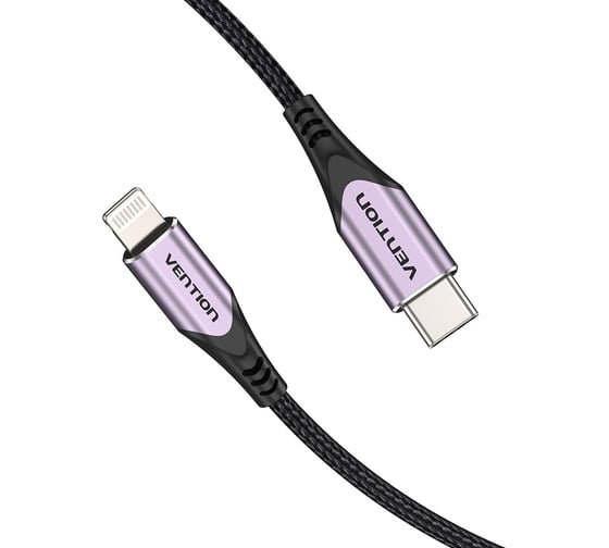Кабель VENTION USB 2.0 CM/Lightning 8M для iPad/iPhone - 1м. Фиолетовый TACVF