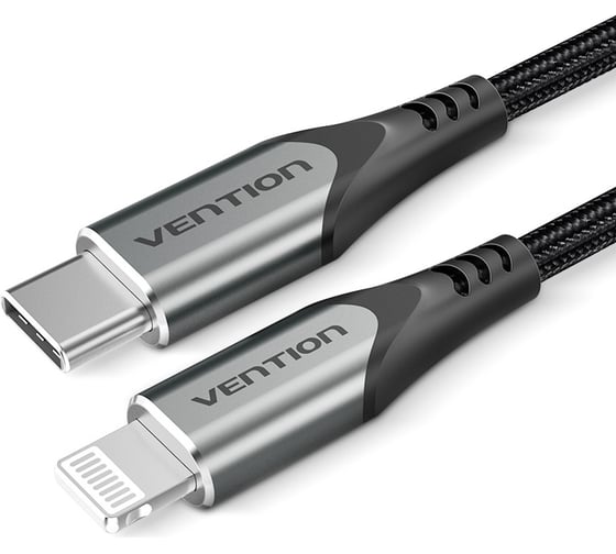 Кабель VENTION USB 2.0 CM/Lightning 8M для iPad/iPhone - 1м. Серебристый TACHF