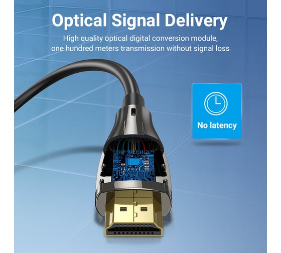 Оптический кабель VENTION HDMI v2.0 19M/19M - 40м. Черный ALABV