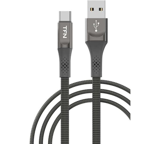 Кабель TFN TypeC Zinc плоский 1.2m grey TFN-CZNUSBC12MGR 1