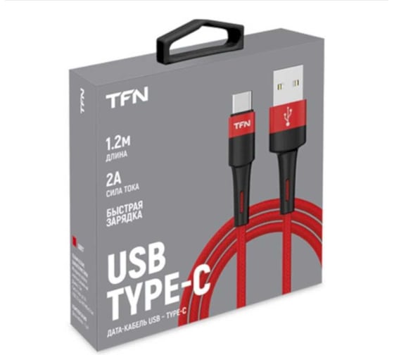 Кабель TFN TypeC Envy 1.2m нейлон red TFN-C-ENV-AC1MRD