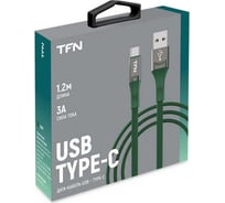 Кабель TFN TypeC Zinc плоский 1.2m green TFN-CZNUSBC12MGRN