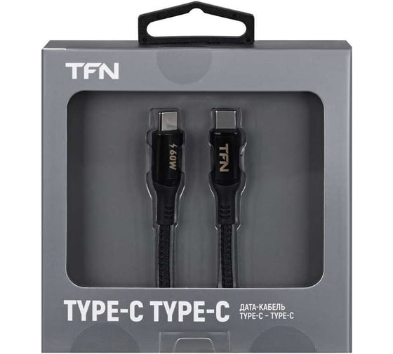 Кабель TFN TypeC-TypeC blaze 60W 1.2m bk TFN-C-BLZ-CC1M-BK