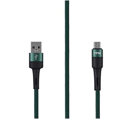Кабель TFN microUSB Envy 1.2m нейлон grn TFN-C-ENV-MIC1MGRN