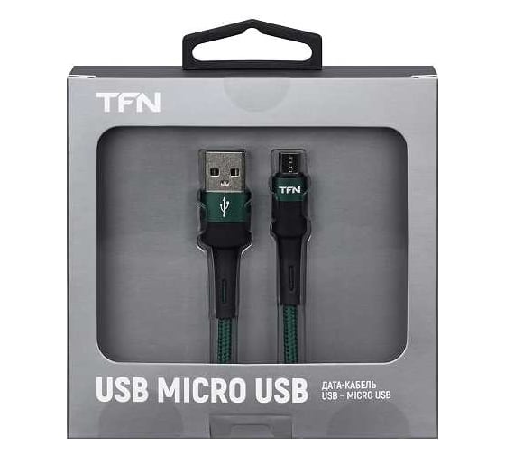 Кабель TFN microUSB Envy 1.2m нейлон grn TFN-C-ENV-MIC1MGRN