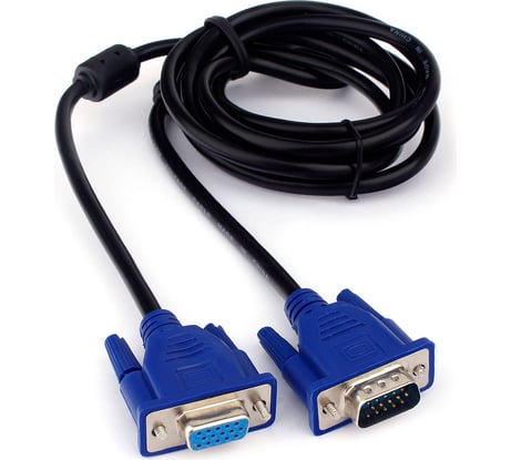 Кабель удлинитель Cablexpert vga pro, 1.8м, 15m/15f, экран, ферритовые кольца, пакет, CC-PVGAX-1.8M