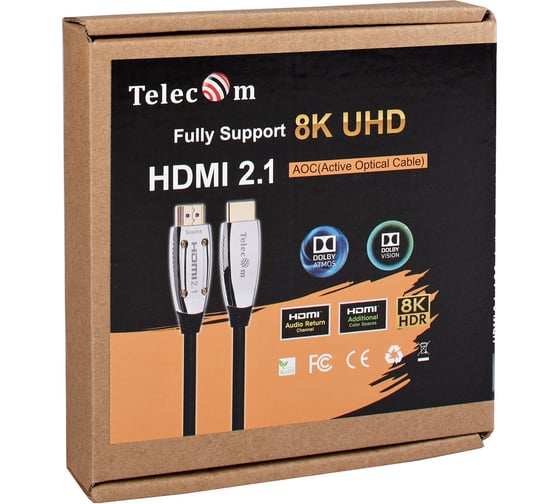 Активный оптический кабель Telecom hdmi 19m/m ver 2.1 8k 60hz 5m TCG2120-5M