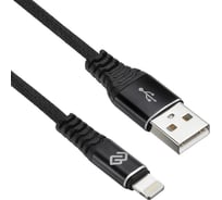 Кабель DIGMA LIGHT-3M-BRAIDED-BLK USB (m)-Lightning (m) 3м черный 1080255