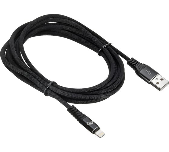 Кабель DIGMA LIGHT-3M-BRAIDED-BLK USB (m)-Lightning (m) 3м черный 1080255