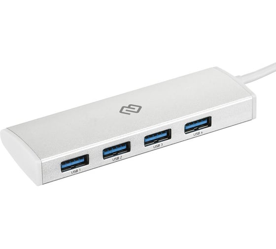 Разветвитель DIGMA USB-C HUB-4U3.0-UC-S 4порт. серебристый 1088647 1