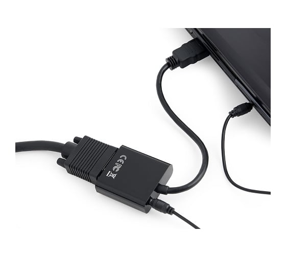 Адаптер Filum 0,15 м, 1920x1080, разъемы: hdmi a male-vga female-mini jack female, пакет FL-A-HM-VGAF-mjack-0,15M