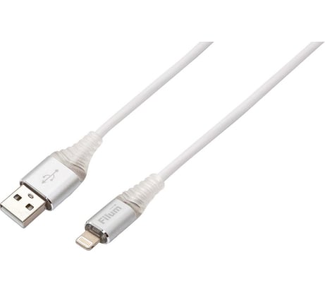 Интерфейсный кабель Filum 1 м, usb 2,0 pro, 2 а, индикатор заряда, разъемы: usb a male - lightning male FL-CPro-U2-AM-LM-1M-L1