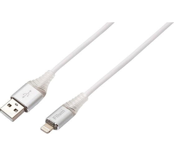 Интерфейсный кабель Filum 1 м, usb 2,0 pro, 2 а, индикатор заряда, разъемы: usb a male - lightning male FL-CPro-U2-AM-LM-1M-L1 1