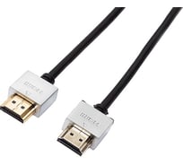 Кабель Filum HDMI 1 м, slim, ver,2,1, мет, разъемы, медь, черный, разъемы: hdmi a male-hdmi a male, пакет FL-CProSL2.1-HM-HM-1M