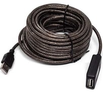 Интерфейсный кабель Filum usb 2,0 10 м, usb 2,0, черный, разъемы: usb a male-usb a female, пакет FL-C-U2-AM-AF-10M