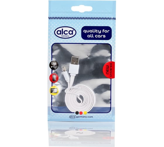 Кабель Alca Lightning USB 2.0 белый 510720