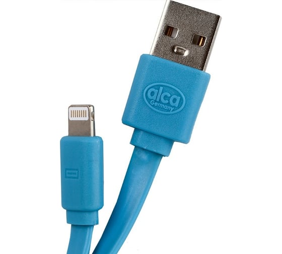 Кабель Alca Lightning USB 2.0 голубой 510740