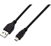 Интерфейсный кабель Filum usb 2,0 1,8 м, usb 2,0 pro, черный, 2a, разъемы: usb a male- usb mini b male, пакет FL-CPro-U2-AM-miniBM-1,8M
