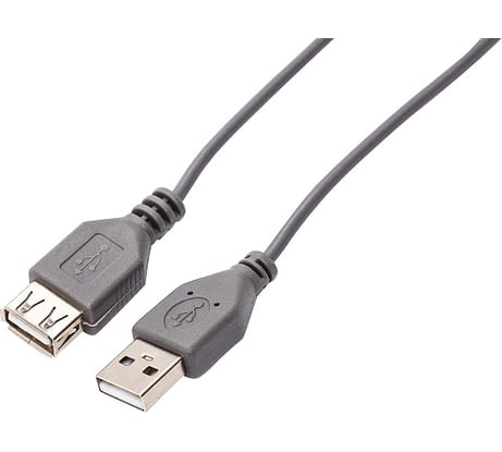 Интерфейсный кабель Filum usb 2,0 1,8 м, usb 2,0, серый, разъемы: usb a male-usb a female, пакет FL-C-U2-AM-AF-1,8M
