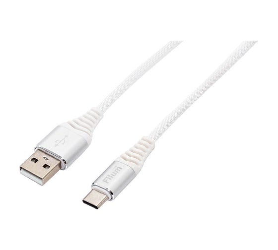 Интерфейсный кабель Filum usb 2,0 1 м, usb 2,0 pro, белый, 2a, разъемы: usb a male- usb type с male, пакет FL-CPro-U2-AM-CM-1M-W1 1