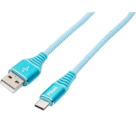 Интерфейсный кабель Filum usb 2,0 1 м, usb 2,0 pro, синий, 2a, разъемы: usb a male- usb type с male, пакет FL-CPro-U2-AM-CM-1M-BL1