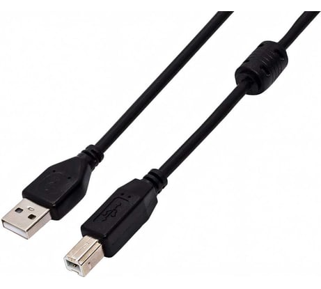 Интерфейсный кабель Filum usb 2,0 1 м, usb 2,0 pro, ферритовое кольцо, черный, разъемы: usb a male-usb b male, пакет FL-CPro-U2-AM-BM-F1-1M