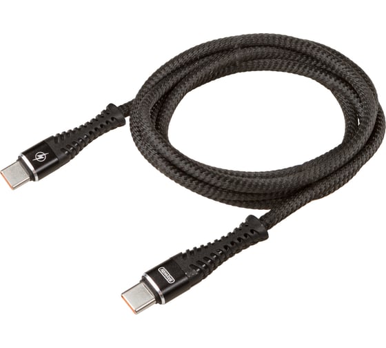 Кабель SKYWAY type-c - type-c, 27w, в мягкой оплетке, черный, 1м S09603010 1