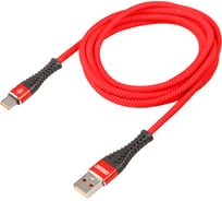 Кабель SKYWAY usb - type-c, 15w, в мягкой оплетке, красный, 2м S09603013