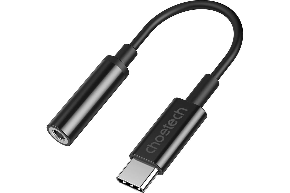 Аудио адаптер ChoetechUSB-C - AUX Jack 3.5 мм (f), цвет черный AUX003-BK -  выгодная цена, отзывы, характеристики, фото - купить в Москве и РФ