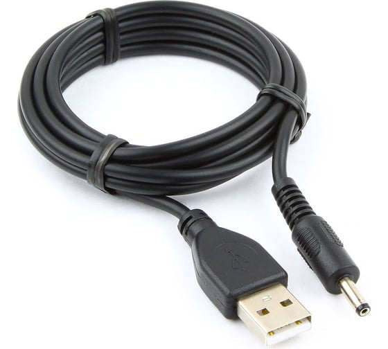Кабель Gembird USB 2.0 AM/DC 3,5мм для хабов, 1.8м, экран, черный, пакет CC-USB-AMP35-6