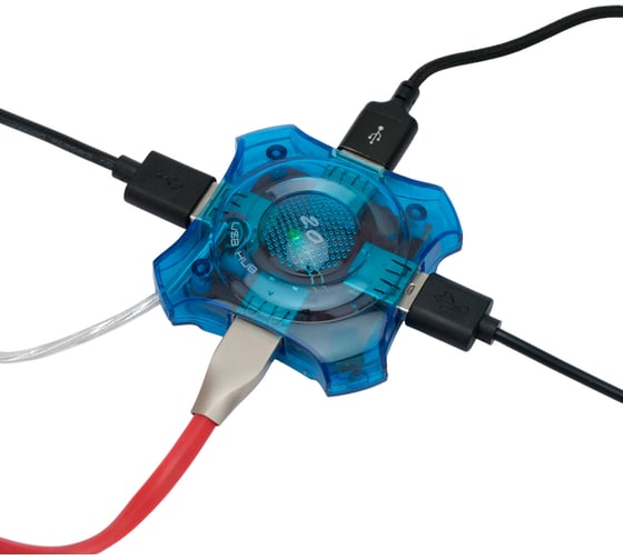 Концентратор Gembird USB 2.0, 4 порта, прозрачный корпус, блистер UHB-C224