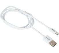 Кабель ProMega u152, 2,4a, 1м, usb - micro-usb, tpe, белый 1639347